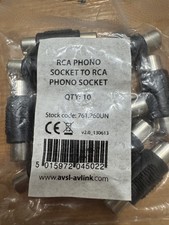 10 x RCA Phono Female Socket To Socket Adaptor Convertor Connector Coupler
