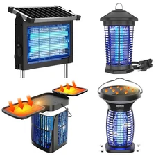 Solar Bug Zapper Outdoor Electric Fly Zapper Waterproof Mosquito Killer Lamp