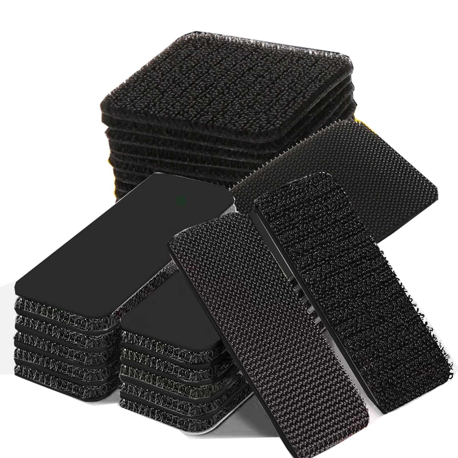 20-Piece Heavy Duty Adhesive Hook & Loop Strips 1x4 & 2x2 Inch for Strong Fastening