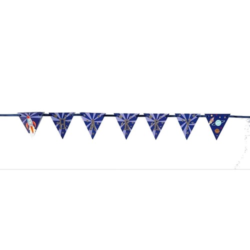 Personalised Party Bunting Banner Rocket DIY Custom Kids Boys Birthday Decor - Picture 4 of 4