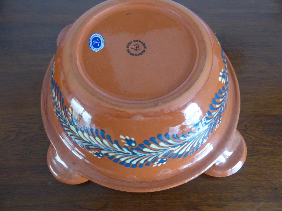 Alte Keramik Adventsschale Advent Bauernkeramik braun Handgemalt Vintage - Bild 4 von 4