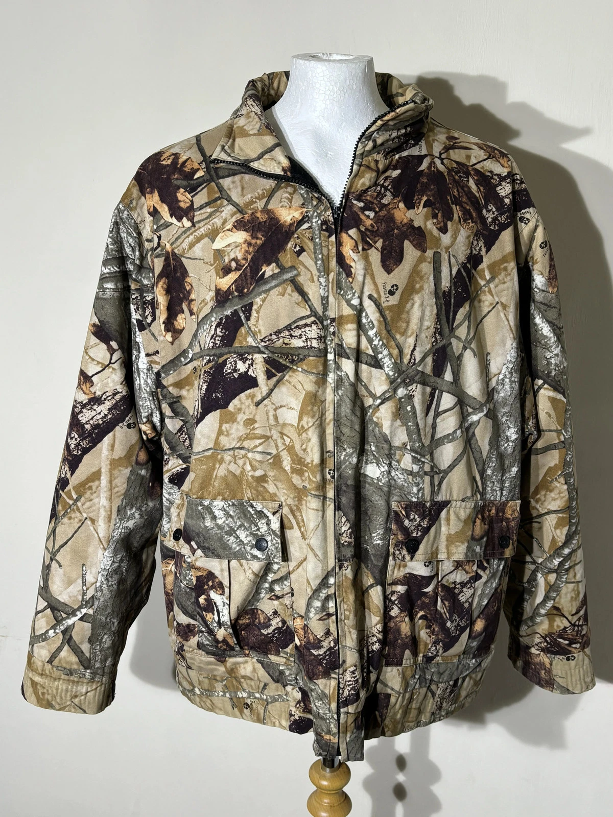 Outfitters Ridge Fusion 3-0 Camo Bomber Jacket Hunting Fishing Coat Mens Large