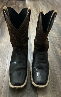 Ariat Youth Boys Size 3M FIRECATCHER Square Toe Western Cowboy Boots Gator Brown