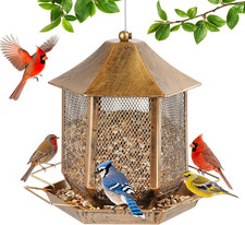 Bird Feeders for Outdoors, 3LB Capacity Metal Bird Feeder Wild Birdfeeders outsi
