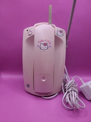 Vintage Hello Kitty Landline Cordless Phone Pink Caller ID GE 1999 Read Descript