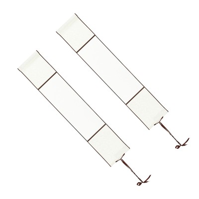 41x6'' Silk Half Raw Ripe Blank Hanging Xuan Paper Scroll, 2Pcs, White