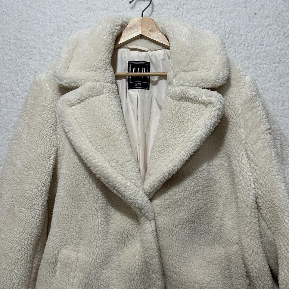 Chaqueta GAP Teddy Sherpa Peacoat Mujer’s Marfil Blanco Talla XL Foto 4 de 4