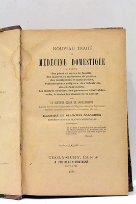 LIVRE ANCIEN LAVILLENEUVE TRAITÉ MÉDECINE DOMESTIQUE POUILLY-EN-MONTAGNE 1889 - Photo 1/4