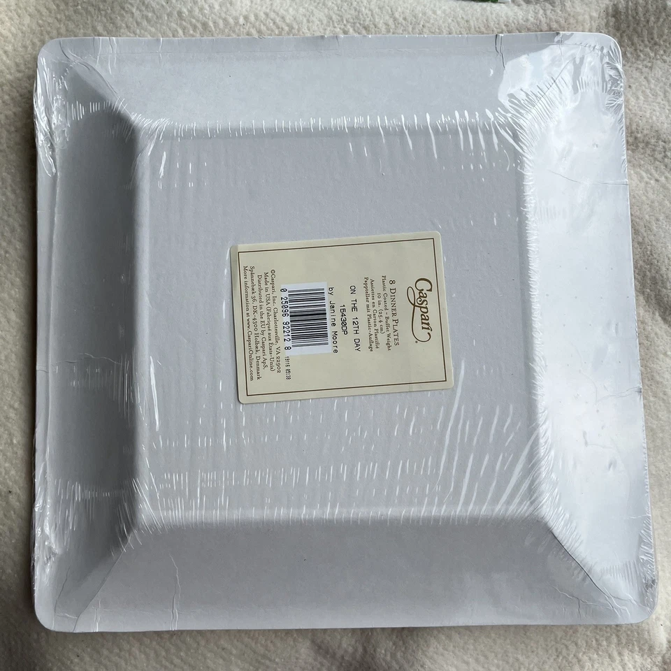 Pratos de jantar de papel de Natal Caspari On The 12th Day 10” vintage novo - Imagem 2 de 2