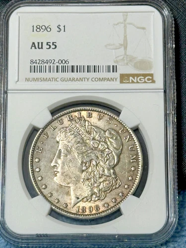 1896 Morgan Silver Dollar NGC AU 55