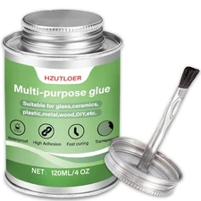 Multi-Purpose Super Glue | 120ml (4oz) High Strength Clear Adhesive with Brus...