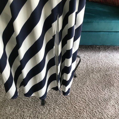 CATO size 26 / 28W Navy Blue & White Diagonal Striped Maxi Dress NWT - Picture 5 of 6