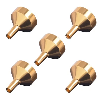 5pcs Mini Golden Metal Funnels for Transferring Perfume Essential Oil - Image 1 of 4
