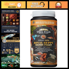 Nutritious Guppy Food Pellets - All Natural, Spirulina  Seaweed, 4.6 oz