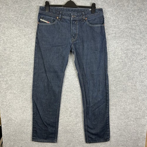 Diesel Waykee Jeans Mens 34 34 Long Dark Blue Straight Denim Trousers