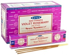 Satya Nag Champa Violet Rosemary Incense 15gm 12 Pack x2 24CT