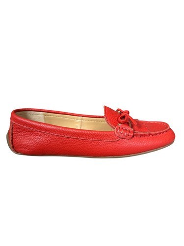 Talbots Everson Zapatos Planos de Cuero con Borlas con Lazo Cuero Guijarro Suave Rojo 6 1/2 - Imagen 2 de 9