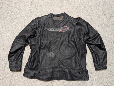 HARLEY-DAVIDSON ブラック ライダースジャケット HARLEY DAVIDSON leather jacket 5XL black CAFE RACER motorcycle