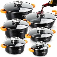 Topfset Kochtopfset TöPfe Pfanne Granit Induktion 1,2-5,8L Terruna Aroma 6-Tlg
