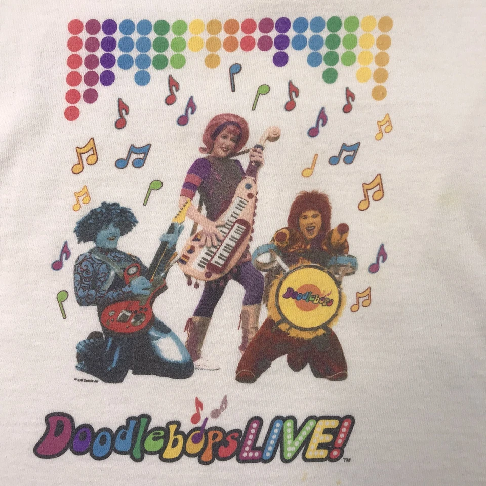 SUPER RARE Vtg Y2K Disney DOODLEBOPS Live Tour Concert T-Shirt Youth Kids Sz XS - Image 2 of 4