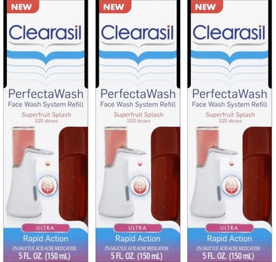 Lot 3 Clearasil Perfecta Face Wash 5oz Refill ULTRA Soothing Plant Extract 12/13