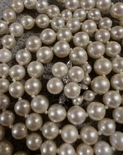 Vintage Double Strand Japanese Akoya Cultured Pearl Necklace With 14K Gold Clasp