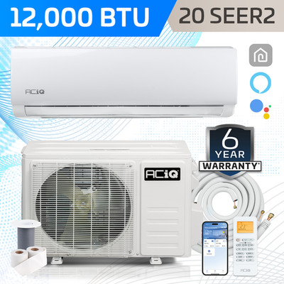 12000 BTU 115V Ductless Mini Split Air Conditioner & Heat Pump AC Kit - 20 SEER2