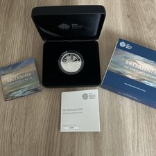 2020 Royal Mint Britannia Regno Unito Silver Proof 1 oz moneta d'argento proof (226)