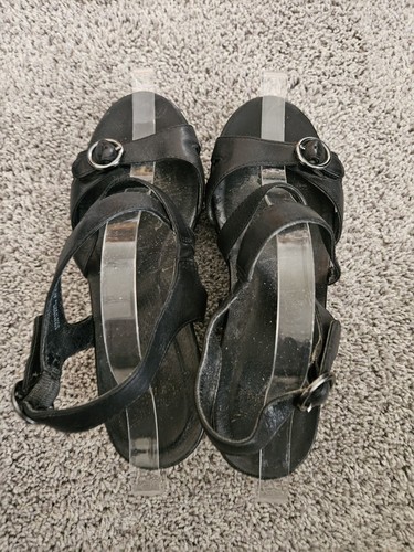 Dansko Jamey hochhackige Damen-Sandalen Clogs schwarz Leder Knöchelriemen US-Größe 8,5-9 - Bild 9 von 20