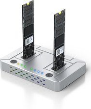 M.2 SSD Cloner, 20Gbps Dual-Bay Offline Duplicator USB-C Docking Station, Alum