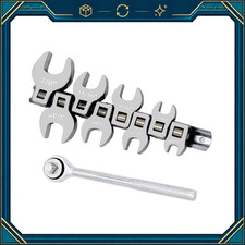 Sae Crowfoot Wrench With Ratchet Handle - 38 Drive Durable Tool For Mechanics