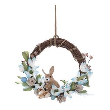 Ghirlanda pasquale con coniglio e fiori Blanc Mariclo'