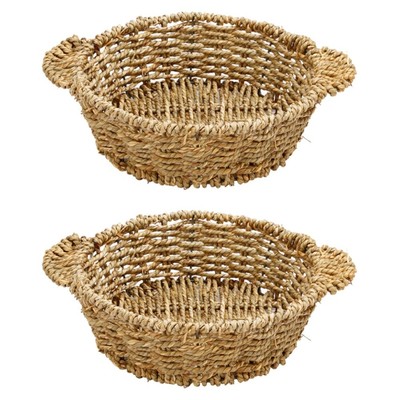  2 Count Container Decor Straw Casserole Basket Hot Pot Pad Baby
