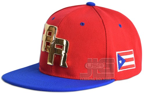 Puerto Rico PR Snapback hat Flag 3D PR Metal Flat Bill Baseball Cap - Picture 3 of 10
