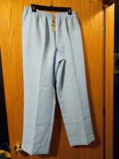 ALFRED DUNNER Pull On CLASSIC FIT Elastic Waist PANTS Size 12 comfort waist blue
