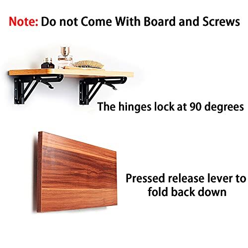 2 Pack Soportes para repisa montados en la pared de 14" Soportes plegables - Picture 5 of 7