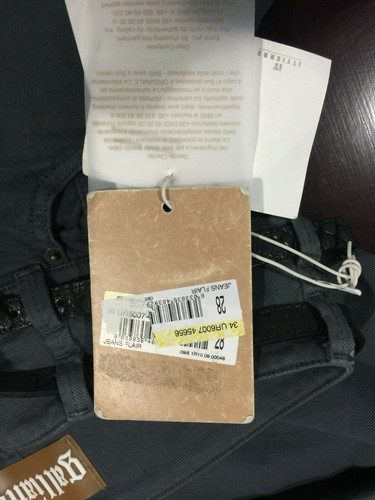 JOHN GALLIANO Pants Jeans Blue Wash Cotton Blend Slim Fit Mid Waist Tapered W28 - Picture 5 of 9