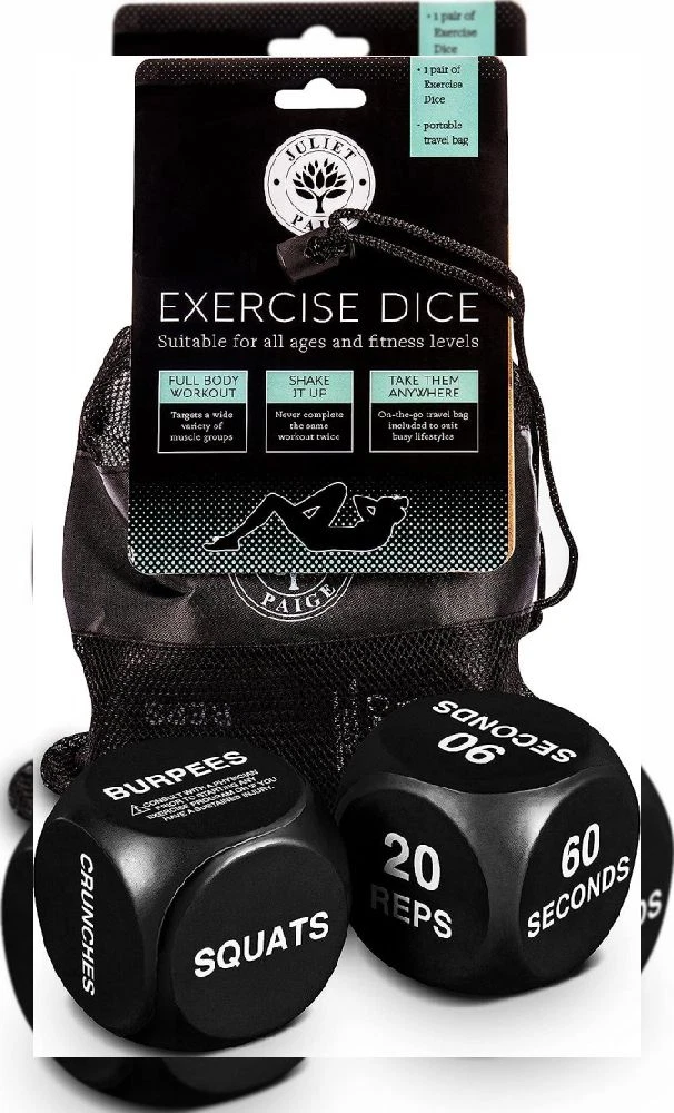 Exercise Dice - Fitness Workout Gear for Home Gym. PE White (Intermediate)