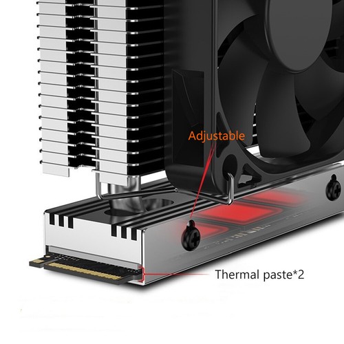 M.2-THREE M.2 2280 SSD Heatsink Cooling Thermal Pad SSD Cooler for Desktop PC Ho - Afbeelding 11 van 12