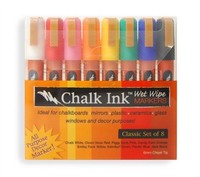 Chalk Ink 6mm Classic Wet Wipe Markers, 8-pack , New, Free Shipping Chalk Ink 6mm Classic Wet Wipe Markers, 8-pack , New, Free Shipping
