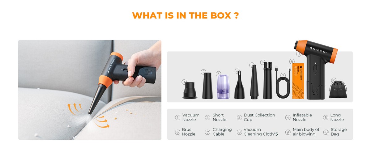K&F CONCEPT Electric Air Duster – 120,000 RPM Cordless Blower For PC, Keyboard, Car & Home Cleaning