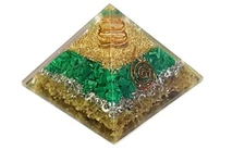 Malachite & Serpentine Combination Healing Reiki Stone Orgone Pyramid