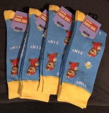 Super Mario Bros Bioworld Adult Crew Socks 4 Pairs