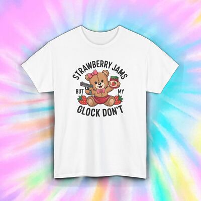 Funny Bear Glock Shirt Strawberry Jams Humor Graphic Gift Tee S-5XL