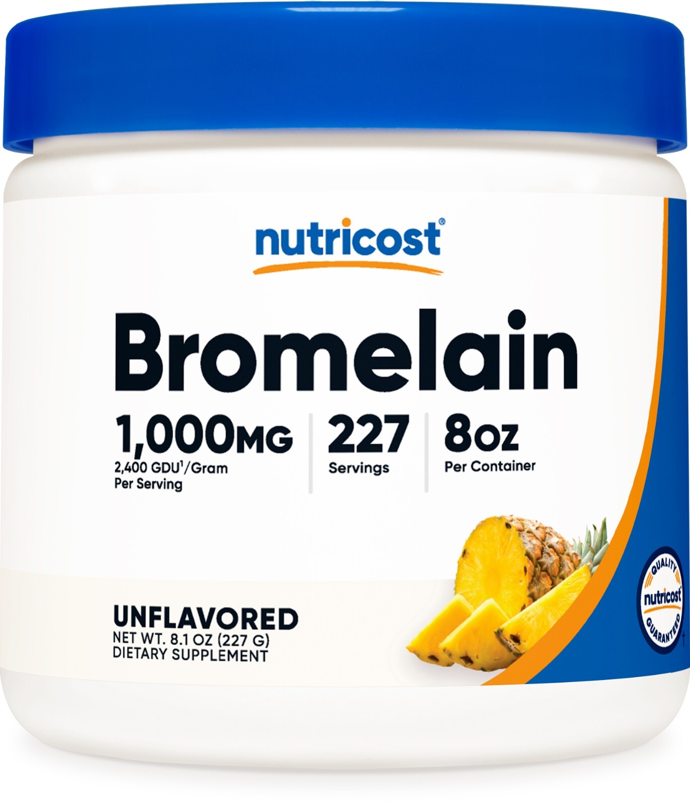 Nutricost Bromelain Powder 8 унций — бромелайн (2400 GDU/г), без ГМО, без глютена