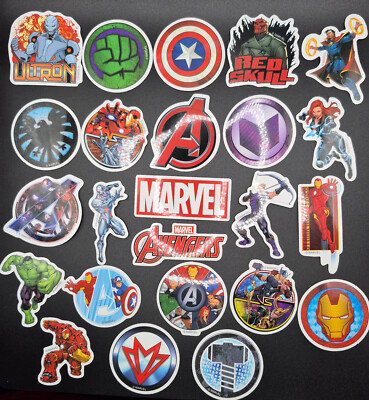 Marvel Stickers 50 Pack Pc Disney Superman Spiderman Hulk Avengers - US Seller