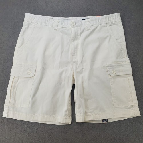 St Johns Bay Size 42 Mens Cargo Shorts Comfort Stretch Waistband White