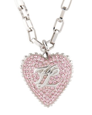 Collier Vintage Avec Pendentif Cœur En Cristal - Occasion - Parfait Pour Un Look Romantique