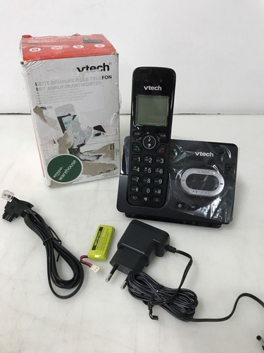 Vtech CS2000 Schnurloses Telefon Mit ECO+ Modus & Goobay 15m Telefonkabel RJ11 – Schwarz, Anrufsperre, Anrufer-ID