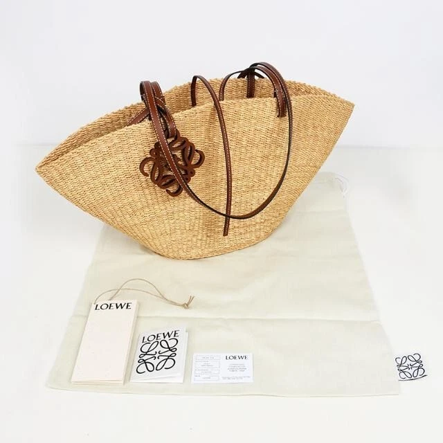 Loewe Elephant Basket Raffia Tote Bag